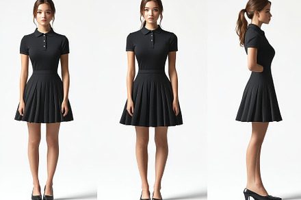 Stylish black dress showcased from m, a Photo by Tanuart
