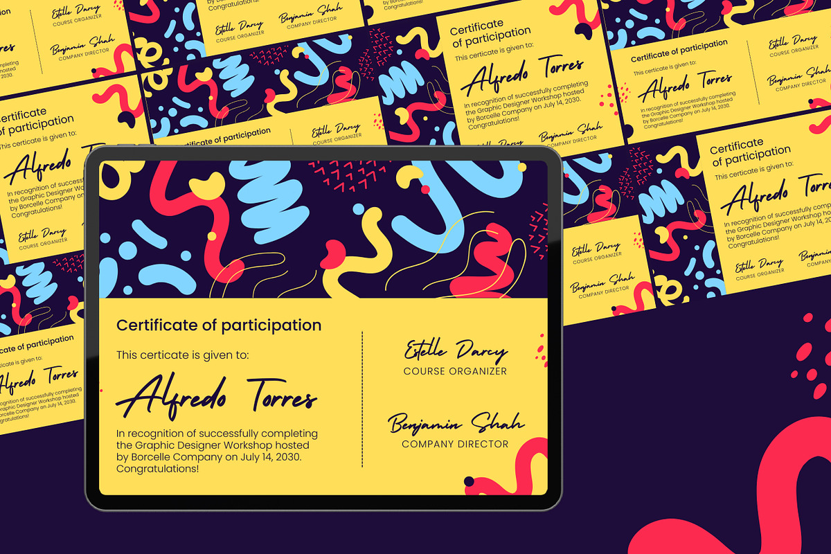 Participation Canva Certificate, a Design Template by TemplateCastleStore (Photo 2 of 5)