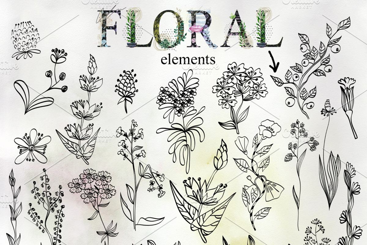 Abstract and floral collection., a Decorative Illustration by TaPilipa (Photo 6 of 13)