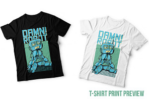 Damn! Robot Illustration