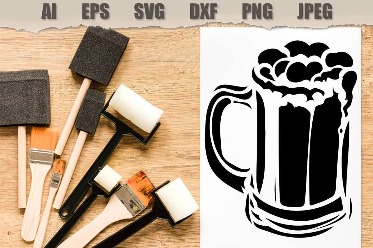 Stencils Beer Mug, a Food Illustration by MARYCRAFTIRIA (Photo 3 of 3)