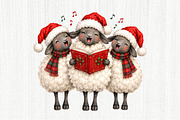 Whimsical Christmas Sheep Clipart, a Seasonal Illustration by fashionaddict (Thumbnail 8 of 11)
