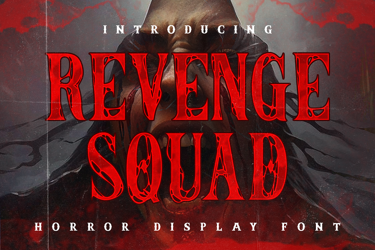 Revenge Squad Metal Horror Font, a Blackletter Font by dansdesign (Photo 1 of 8)