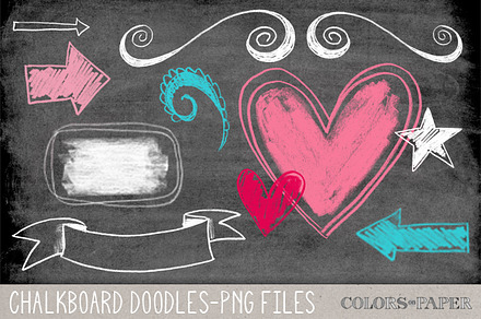 Chalkboard Doodles. Clipart/Brushes