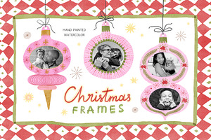 Watercolor Christmas Frames, an Object Graphic by Annakniaz