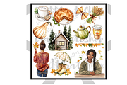 Watercolor Autumn Clipart Bundle, an Illustration by CraftCrateShop (Thumbnail 4 of 7)