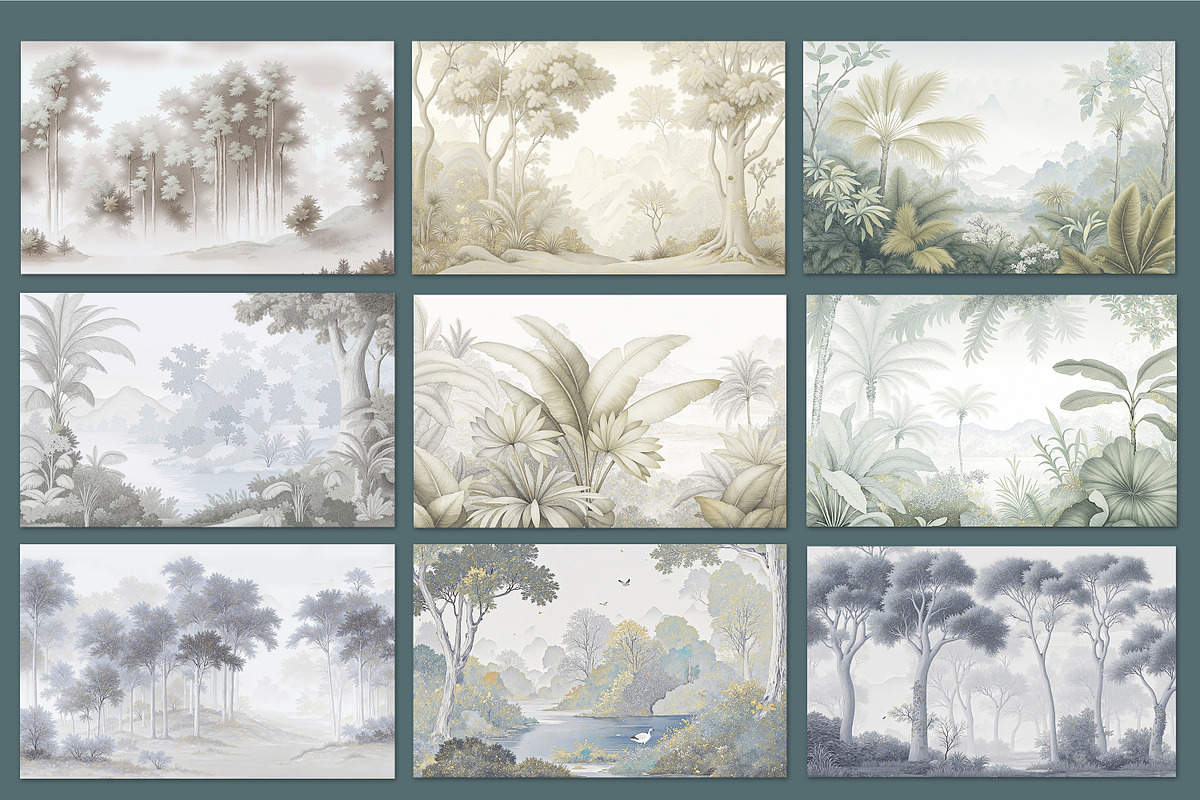 Abstract forest art set, an Illustration by fei long (Photo 8 of 10)