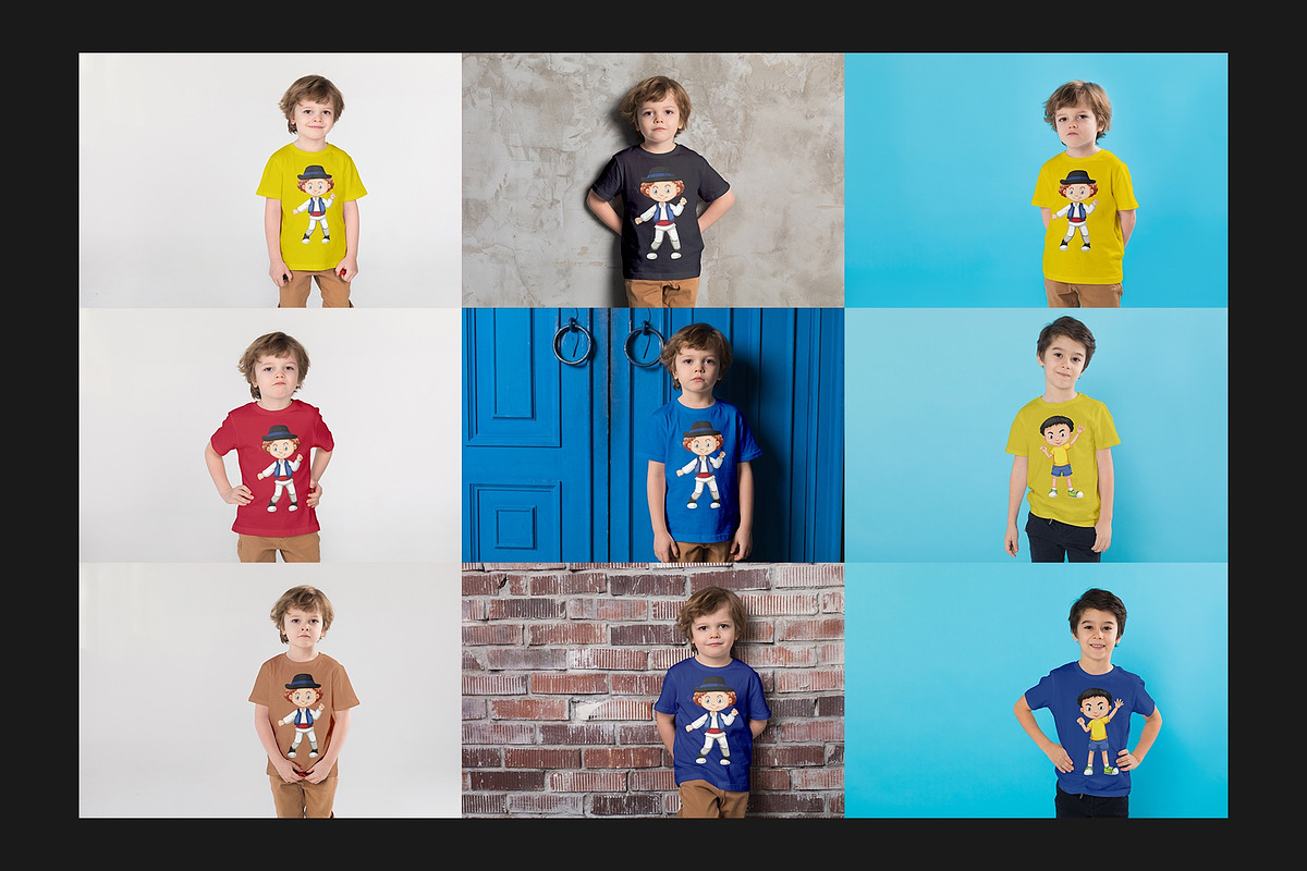 111 Kids T-Shirt Mock-Up Set, a Shirt Mockup by Freeman Studio (Photo 11 of 24)