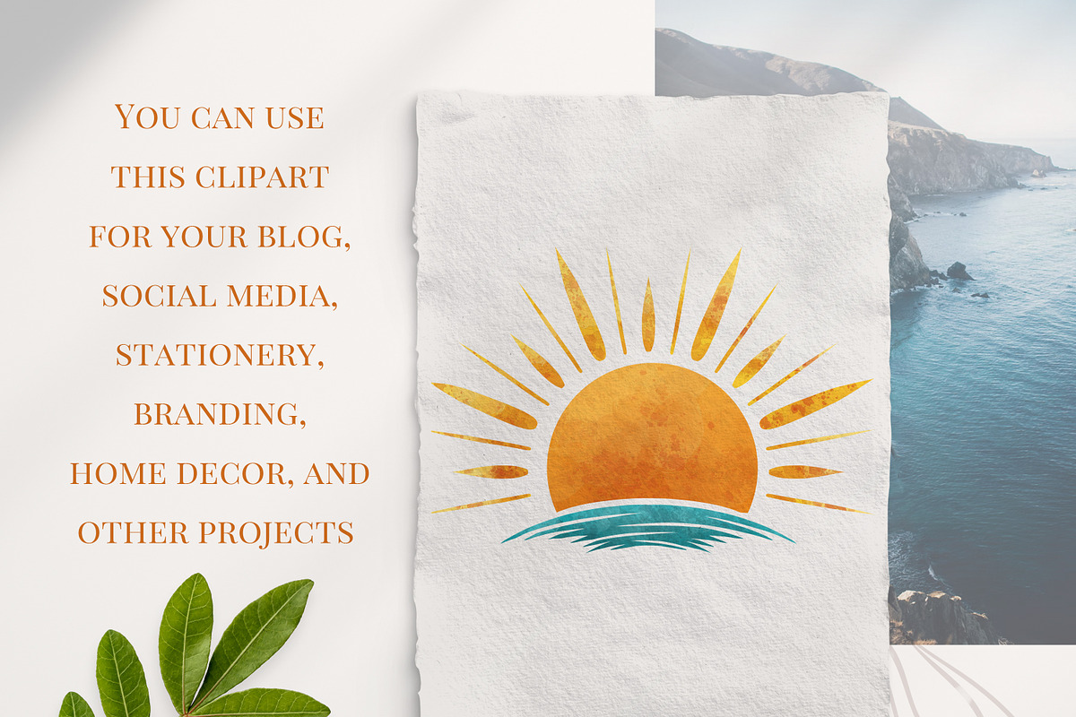 Watercolor Summer Sun Clipart, a Seasonal Illustration by Mespilia (Photo 4 of 5)