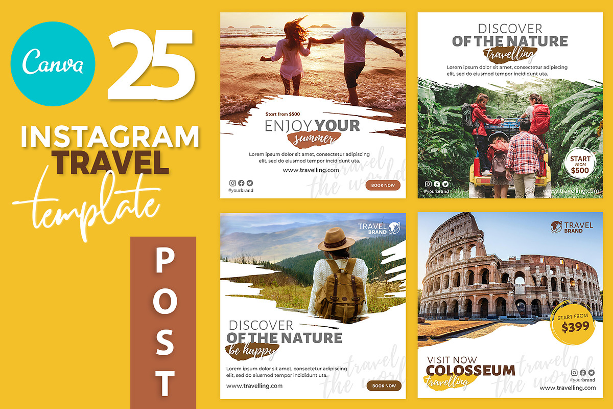 Canva instagram Travel Template, a Social Media Template by illycreative (Photo 1 of 5)