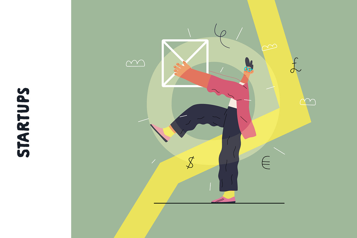 Startups flat vector illustrations, a Templates & Theme by Grivina's shop (Photo 6 of 45)