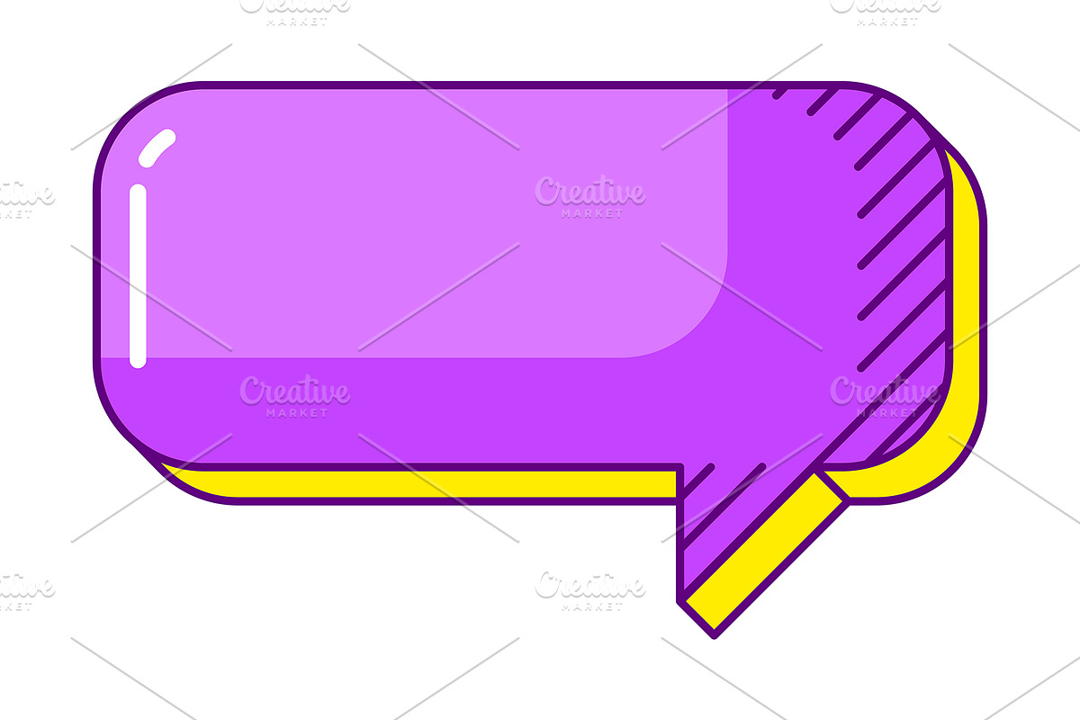 Speech bubble in line art style., a Decorative Illustration by incomible
