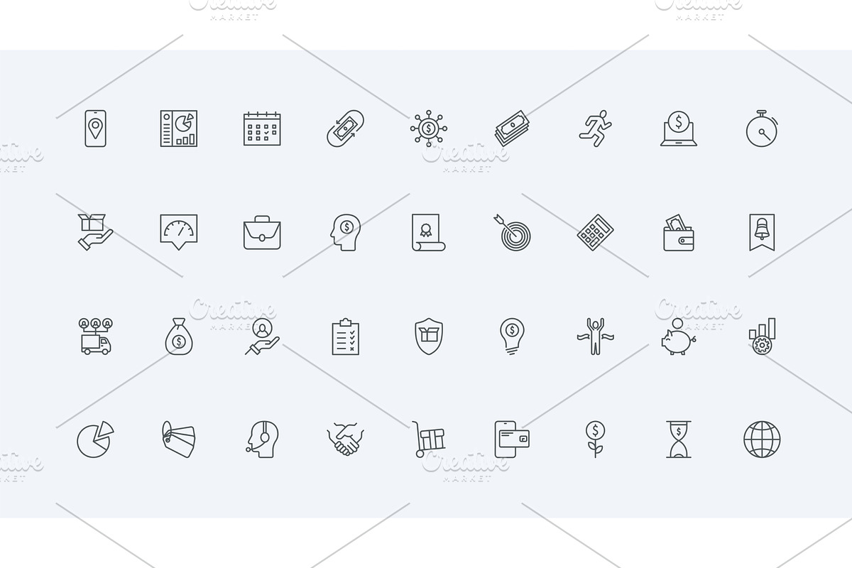 Financial profit economy icons, a Finance Illustration by Lemberg Vector