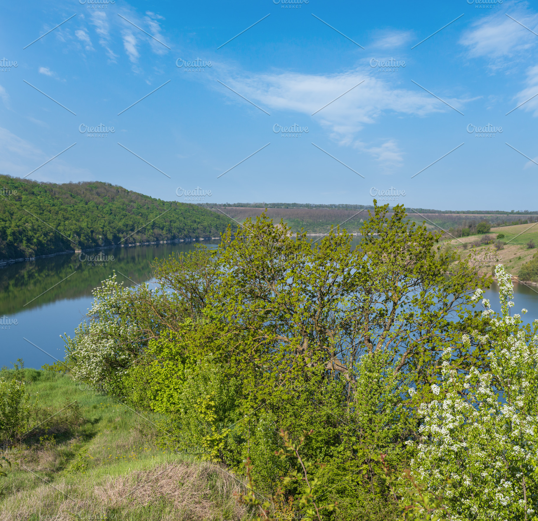 Amazing spring view on the Dnister River Canyon with picturesque, a Nature Photo by YuriyB