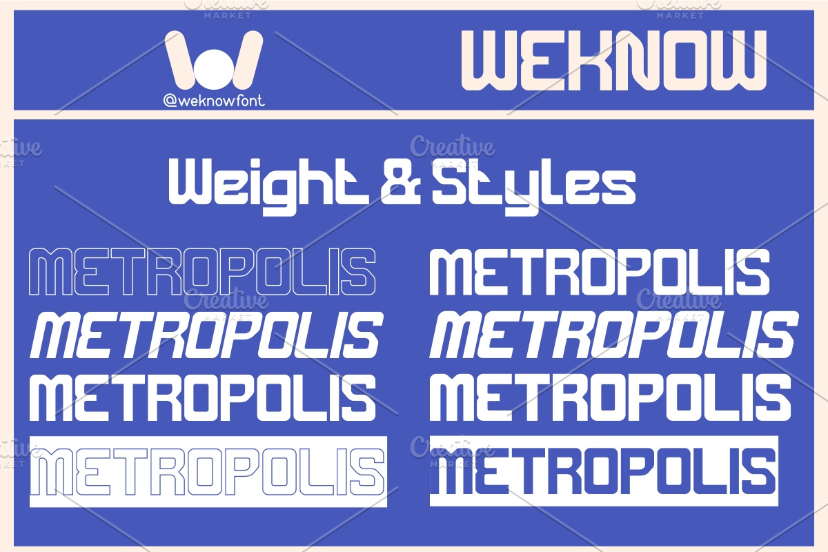 Metropolis Font, a Font by weknow (Photo 7 of 8)