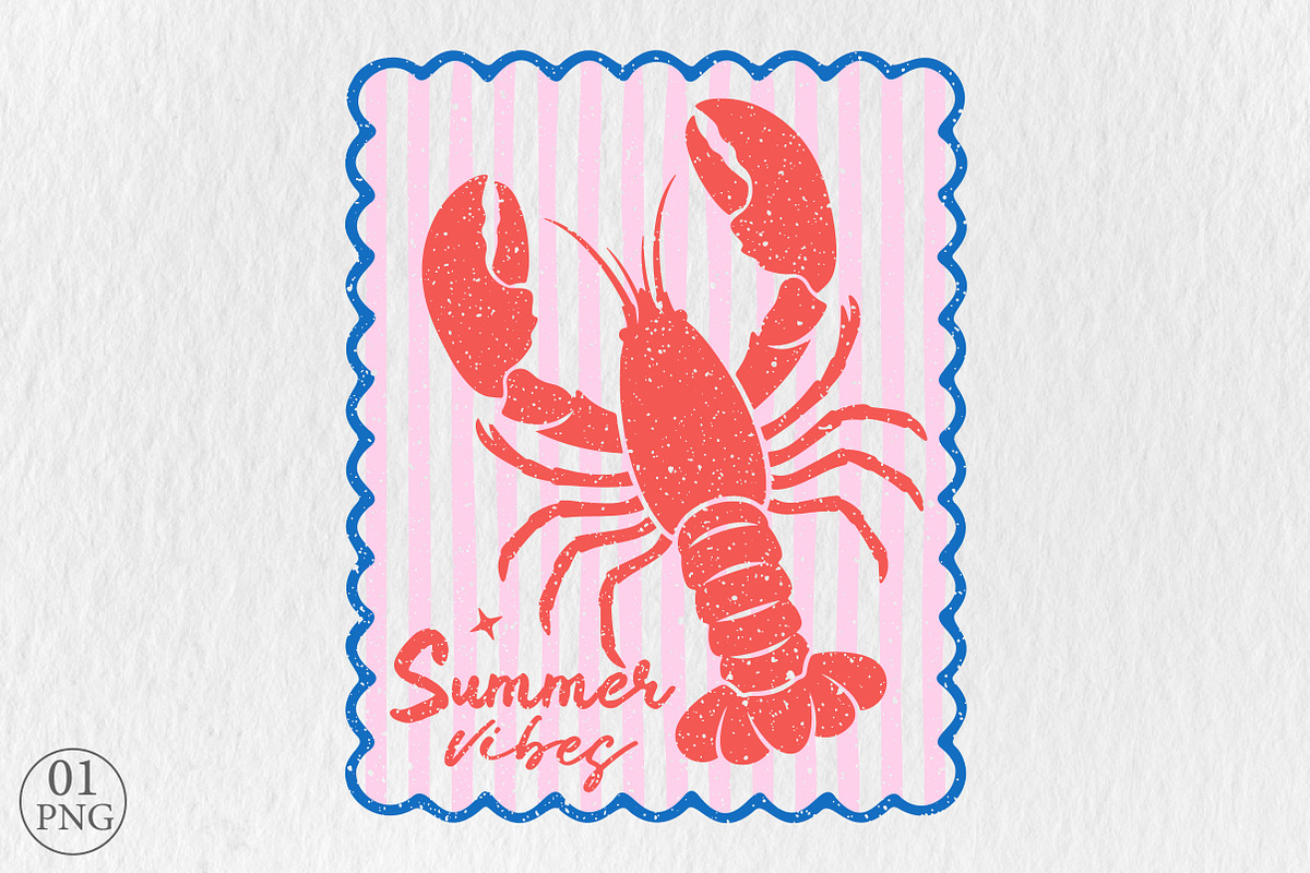 Summer Vibes Lobster Sublimation, an Illustration by Libby Wishes (Photo 1 of 5)
