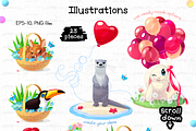 vector set Happy Animals, an Animal Illustration by WINDmade (Thumbnail 9 of 12)