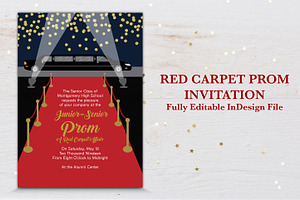 Red Carpet Prom Invitation