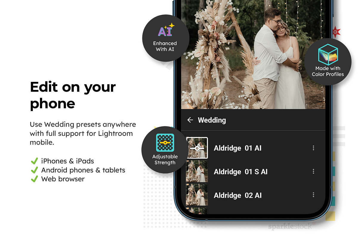 20 Wedding Lightroom Presets and LUT, a Preset Add-On by SparkleStock (Photo 13 of 16)