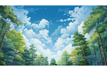 evergreen blue view forest landscape, a Nature Photo by pikepicture