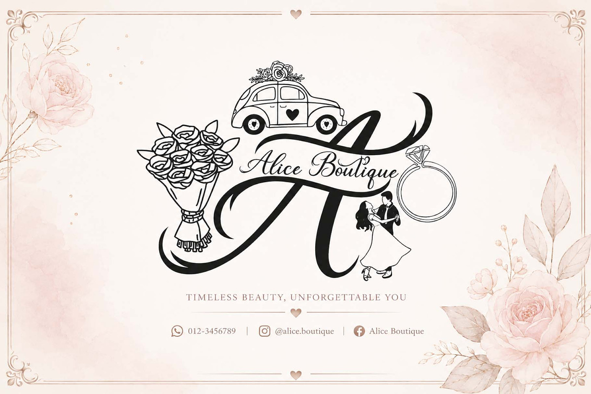 Jasmine Romantic Wedding Monogram, a Handwritten Font by Yoga Letter (Photo 5 of 8)