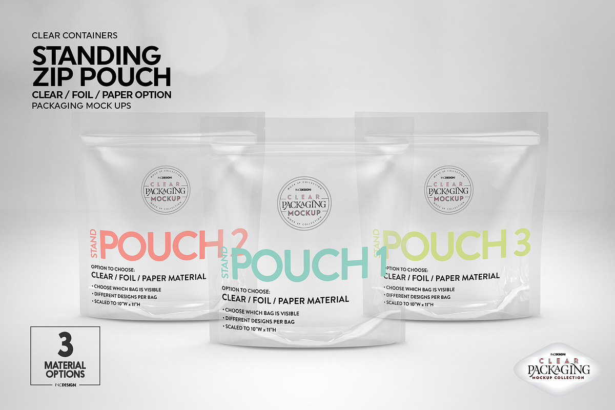Clear Foil Paper Stand Pouch Mockup, an Advertising Mockup by INCDesign (Photo 8 of 9)