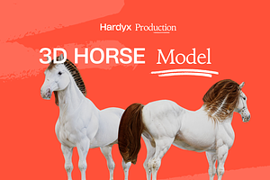 Beautiful 3D Model, Horse With Hairs