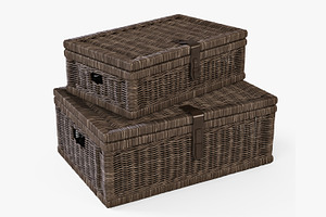 Wicker Basket 06 Walnut Brown