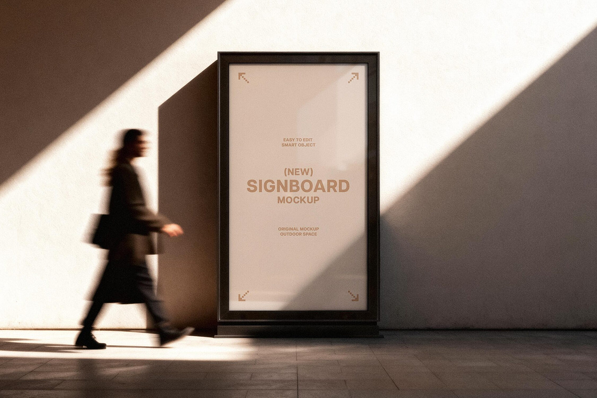 Outdoor Vertical Signboard Mockup, an Advertising Mockup by Design Squad (Photo 2 of 4)