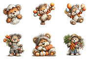Whimsical Easter Teddy Bear Clipart, an Illustration by CreationArt (Thumbnail 2 of 7)