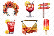 Watercolor Summer Clipart Bundle, an Illustration by Dream Creation (Thumbnail 5 of 7)