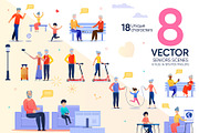 Seniors Vector Scenes, an Illustration by PavelVinnik (Thumbnail 1 of 2)