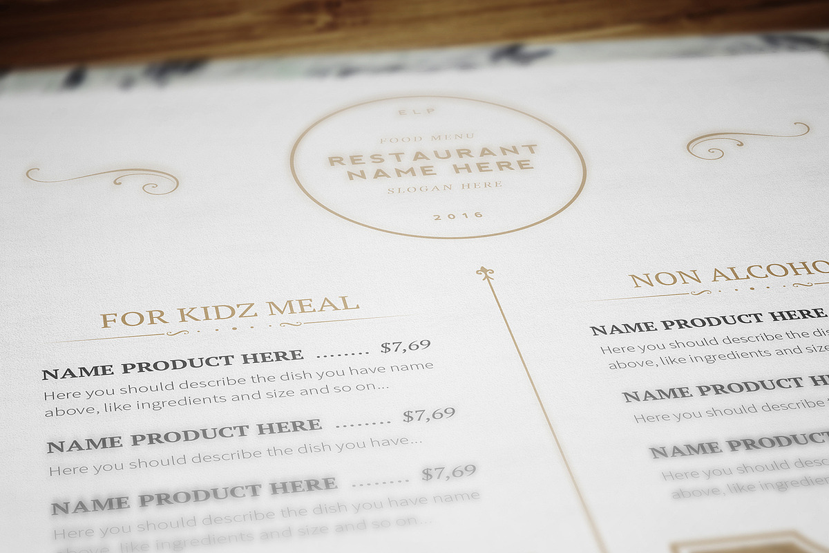 Classy Food Menu 7 Template, a Brochure Template by Luuqas Design (Photo 4 of 16)
