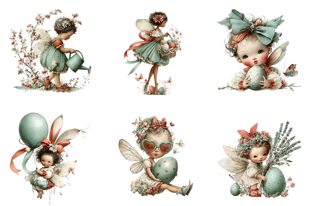 Whimsical Pastel Spring Fairies Png, an Illustration by CreationArt (Photo 7 of 7)