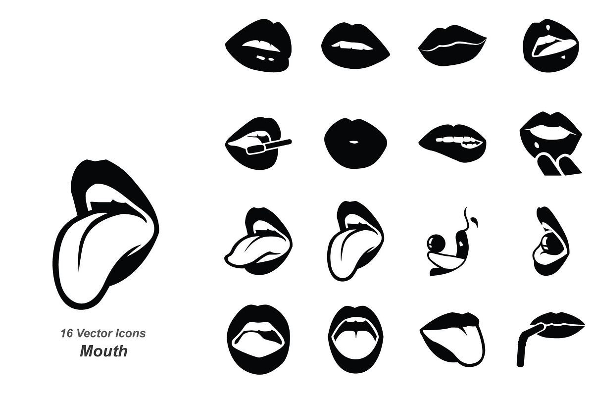 Mouth vector icons, an Icon by Jisun Park