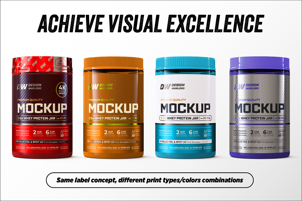 2lb Whey Protein Jar Mockup B2-Pro, a Packaging Mockup by Design Warlord (Photo 9 of 16)
