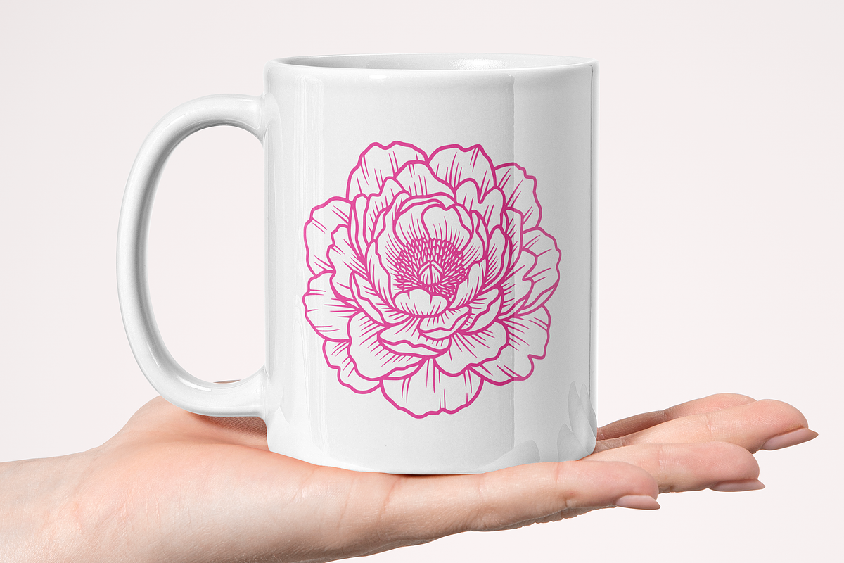 Peony Flower Line Art Illustration, a Decorative Illustration by Kusumaillustration (Photo 15 of 15)