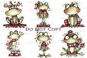 ''Coquette Christmas Frog Clipart'', an Illustration by Craft Nest (Thumbnail 3 of 8)