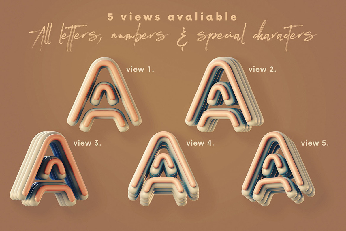 Rounded & Matte - 3D Lettering, a Graphic by MIIM (Photo 3 of 8)
