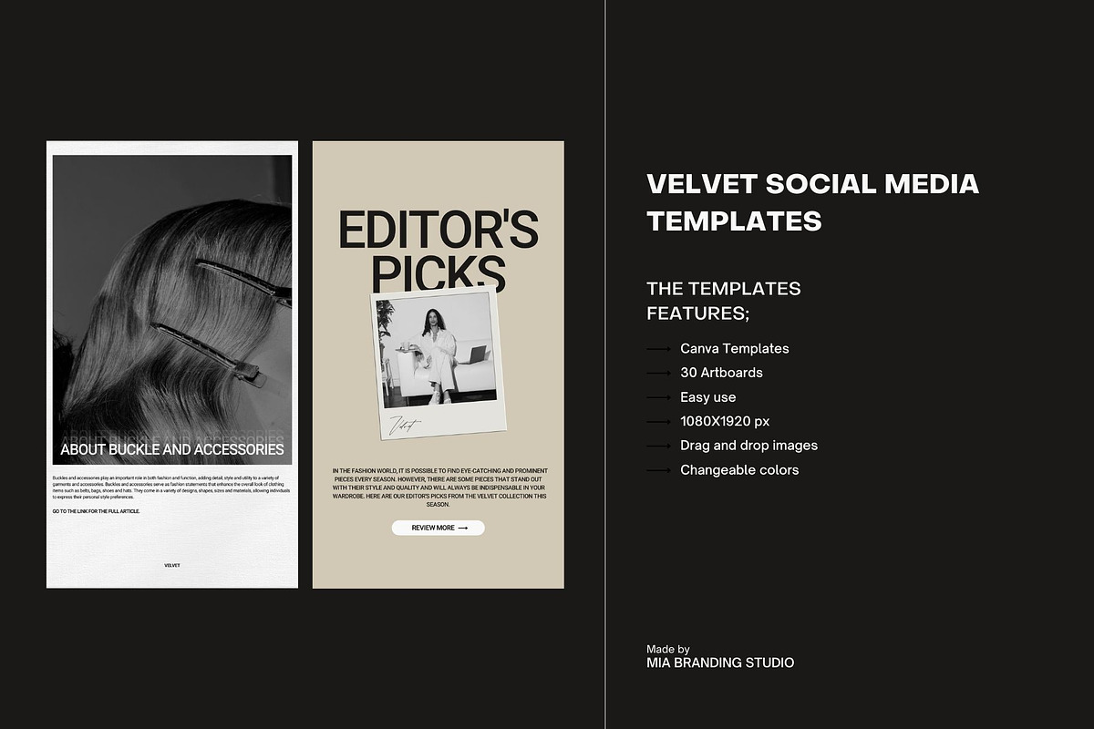 Velvet / Canva Story Templates, a Social Media Template by Mia Branding Studio (Photo 6 of 6)