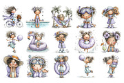Summer Girl PNG Clipart Bundle, a Person Illustration by Nicolle's Colorful Art (Thumbnail 5 of 5)
