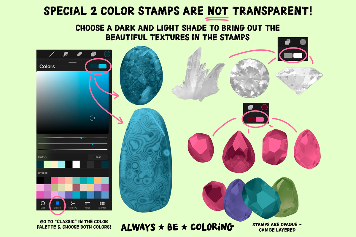 Procreate Precious Stones Brush Set, a Brush Add-On by AlwaysBeColoring (Photo 10 of 10)
