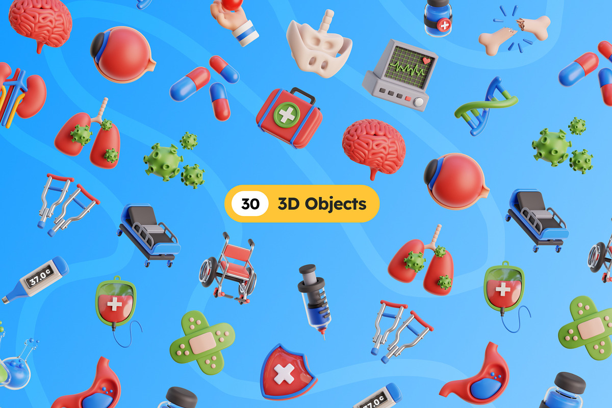 Healthcare and Medical 3D Icons, an Object 3D Model by Rakata Studio (Photo 5 of 7)