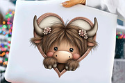 Quirky Valentine Highland Cow Clipar, an Illustration by Craft Nest (Thumbnail 5 of 10)