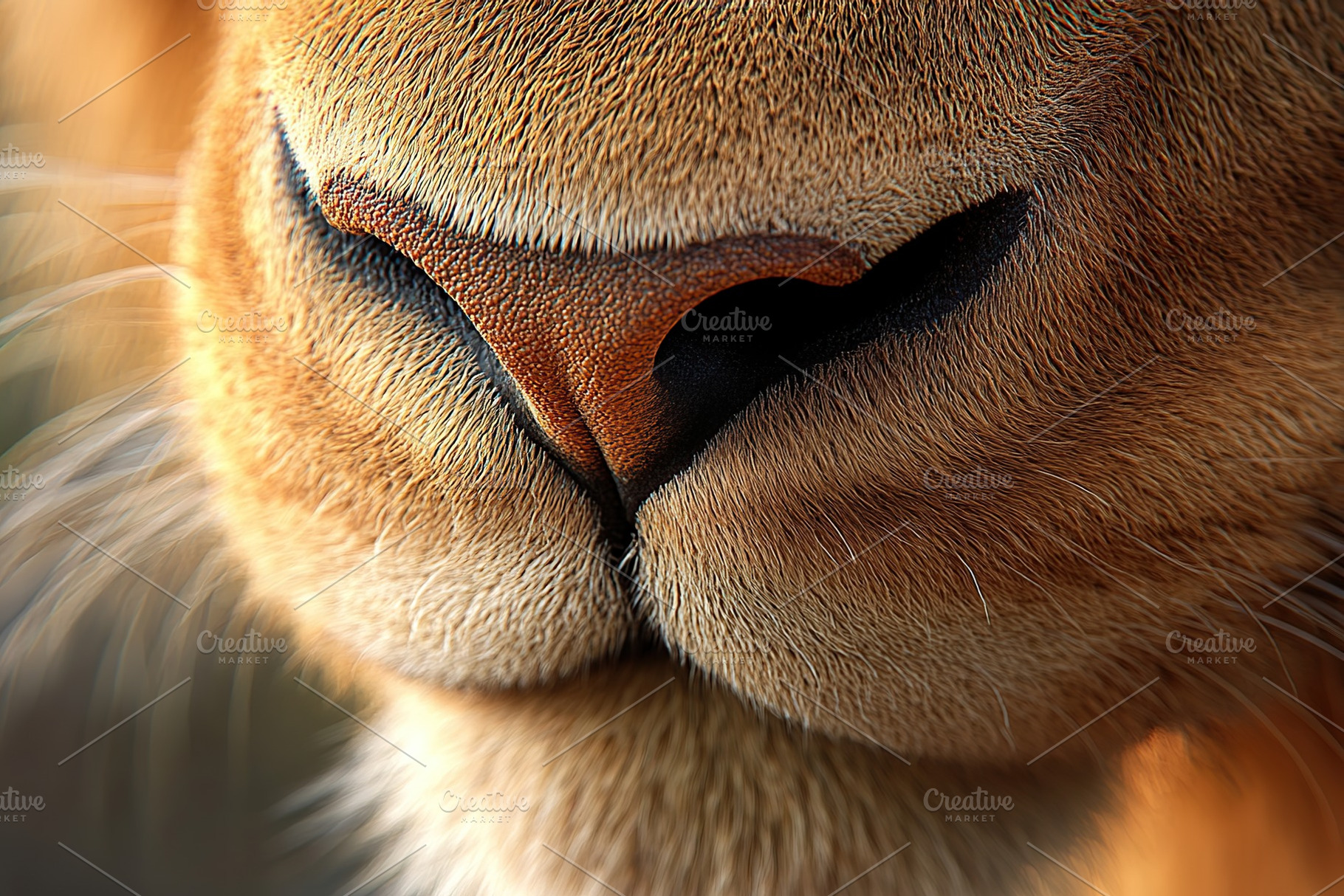 Macro photo of lion nose, an Animal Photo by AlyaAnd