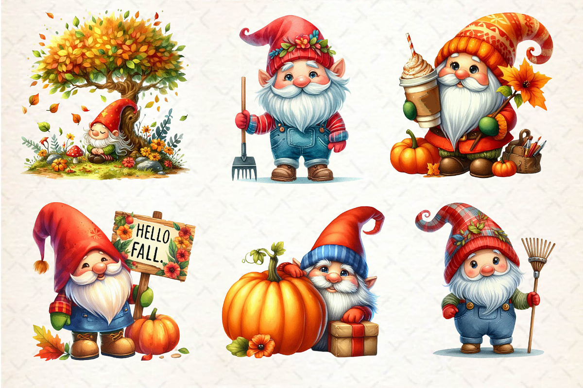 Autumn Gnomes Clipart, an Illustration by Dream Creation (Photo 4 of 6)