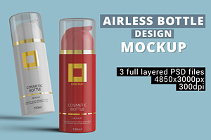 Airless Pump Cosmetic Bottle Mockup