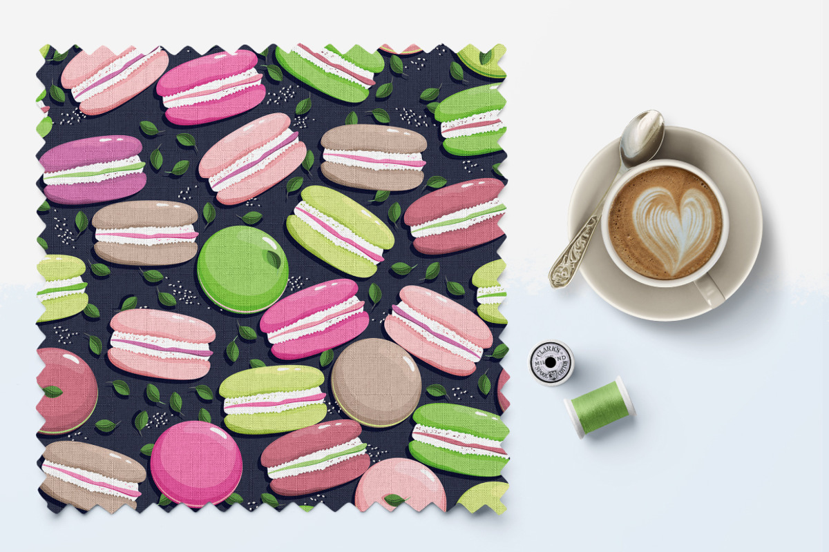 Macaron and blueberry leaves, a Pattern Graphic by Yummy (Photo 7 of 9)