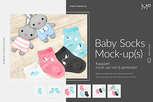 Baby Socks Mock-ups Set & Generator