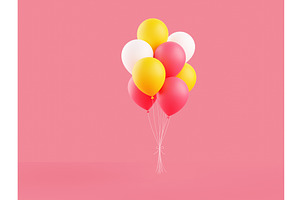 Colorful Balloons 3d Render